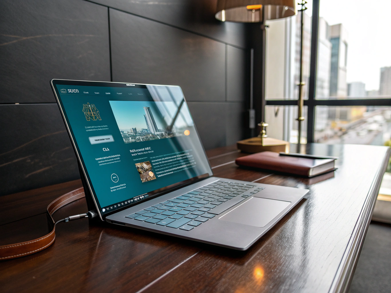Interface de website premium com design minimalista